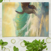 Belgisch Malinoi Beach Surfmalerei Geschirrtuch (Gefaltet)