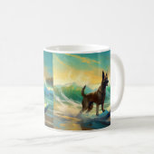 Belgisch Malinoi Beach Surfmalerei Kaffeetasse (VorderseiteRechts)