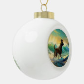 Belgisch Malinoi Beach Surfmalerei Keramik Kugel-Ornament (Links)