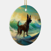 Belgisch Malinoi Beach Surfmalerei Keramik Ornament (Rechts)