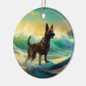 Belgisch Malinoi Beach Surfmalerei Keramik Ornament (Links)