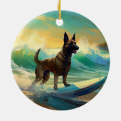 Belgisch Malinoi Beach Surfmalerei Keramik Ornament (Hinten)