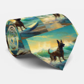Belgisch Malinoi Beach Surfmalerei Krawatte (Gerollt)