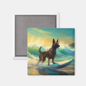 Belgisch Malinoi Beach Surfmalerei Magnet (Vorderseite/Rückseite)