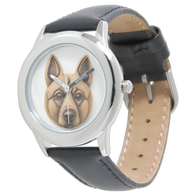 Belgisch Malinoi Dog 3D Inspiriert Armbanduhr (Schrägansicht)