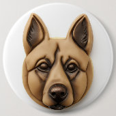 Belgisch Malinoi Dog 3D Inspiriert Button (Vorderseite)