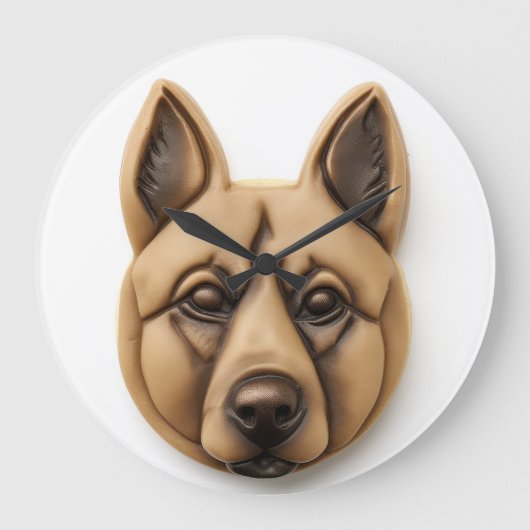 Belgisch Malinoi Dog 3D Inspiriert Große Wanduhr (Vorderseite)