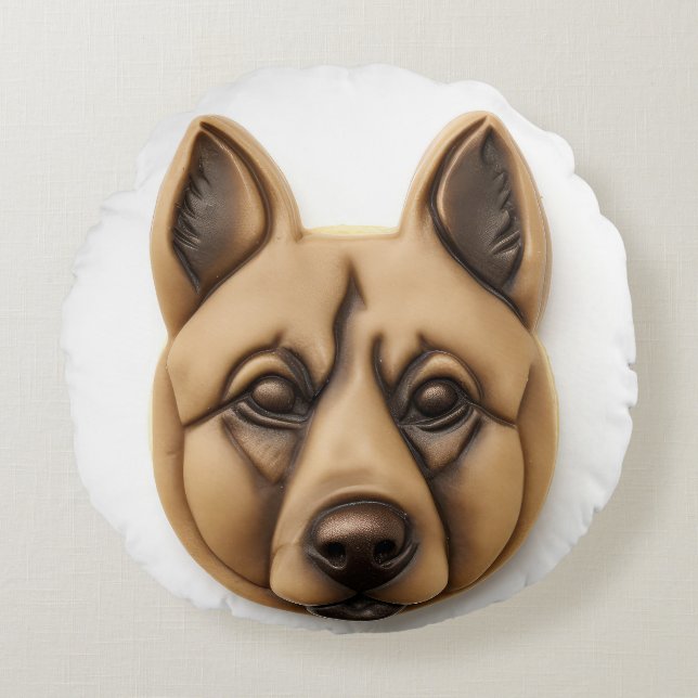 Belgisch Malinoi Dog 3D Inspiriert Rundes Kissen (Vorderseite)