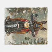 Belgisch Malinoi Dog Riding Motorrad Weihnachten Fleecedecke (Vorderseite (Horizontal))