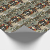 Belgisch Malinoi Dog Riding Motorrad Weihnachten Geschenkpapier (Ecke)