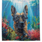 Belgisch Malinoi Dog Scuba Diving Underwater Duschvorhang (Vorderseite)