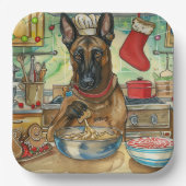 Belgisch Malinoi Feiertag Backen: Feierliche Weihn Pappteller (Vorderseite)