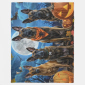 Belgisch Malinoi Halloween Spooky Fleecedecke (Vorderseite)