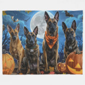 Belgisch Malinoi Halloween Spooky Fleecedecke (Vorderseite (Horizontal))