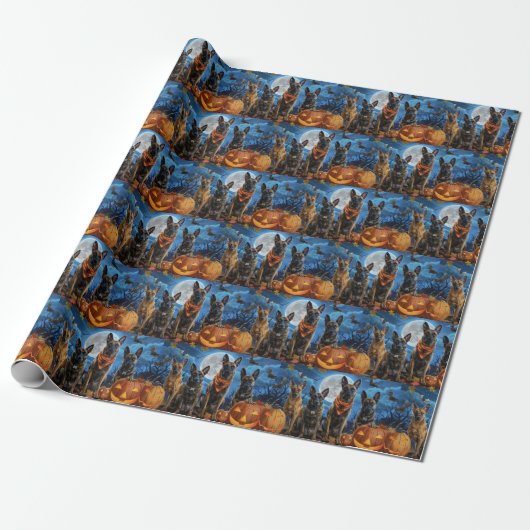 Belgisch Malinoi Halloween Spooky Geschenkpapier (Ungerollt)