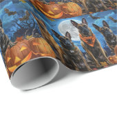 Belgisch Malinoi Halloween Spooky Geschenkpapier (Rolleneckpunkt)