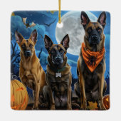 Belgisch Malinoi Halloween Spooky Keramikornament (Rückseite)