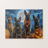 Belgisch Malinoi Halloween Spooky Puzzle (Horizontal)
