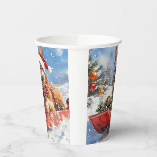 Belgisch Malinoi in Sledge Let it Snow Christmas Pappbecher (Links)