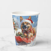 Belgisch Malinoi in Sledge Let it Snow Christmas Pappbecher (Vorderseite)