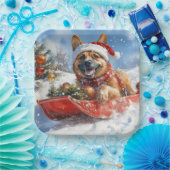 Belgisch Malinoi in Sledge Let it Snow Christmas Pappteller (Party)