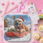 Belgisch Malinoi in Sledge Let it Snow Christmas Pappteller (Party)