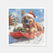 Belgisch Malinoi in Sledge Let it Snow Christmas Serviette (Vorderseite)