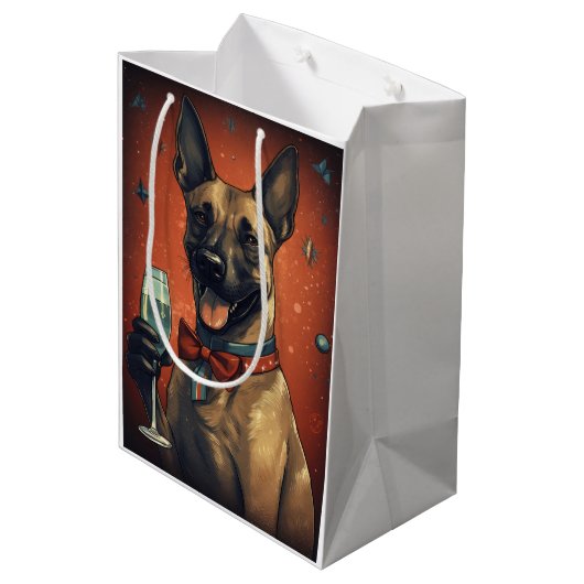 Belgisch-Malinoi-Neujahr Mittlere Geschenktüte (Rückseite Schrägansicht)