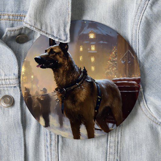 Belgisch Malinoi Weihnachtsfeiertage Button (Beispiel)