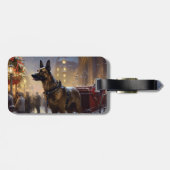 Belgisch Malinoi Weihnachtsfeiertage Gepäckanhänger (Rückseite horizontal)