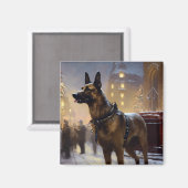 Belgisch Malinoi Weihnachtsfeiertage Magnet (Vorderseite/Rückseite)