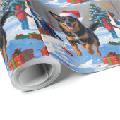 Belgisch Malinoi Weihnachtsfest Schneeszene Geschenkpapier (Rolleneckpunkt)