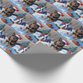 Belgisch Malinoi Weihnachtsfest Schneeszene Geschenkpapier (Ecke)