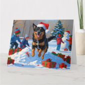 Belgisch Malinoi Weihnachtsfest Schneeszene Karte (Vorderseite)