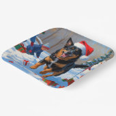 Belgisch Malinoi Weihnachtsfest Schneeszene Pappteller (Gewinkelt)