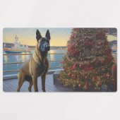 Belgisch Malinoi Weihnachtsreise: Pawsome Holiday Etiketten (Design 2)