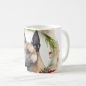Belgisch Malinoi Weihnachtsschrei Festlicher Papi Kaffeetasse (VorderseiteRechts)