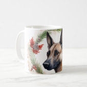 Belgisch Malinoi Weihnachtsschrei Festlicher Papi Kaffeetasse (Vorderseite Links)