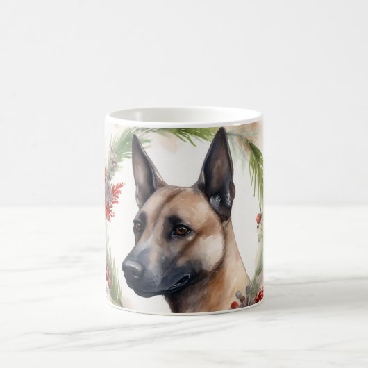 Belgisch Malinoi Weihnachtsschrei Festlicher Papi Kaffeetasse (Mittel)