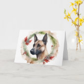 Belgisch Malinoi Weihnachtsschrei Festlicher Papi Karte (Gelbe Blume)