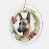 Belgisch Malinoi Weihnachtsschrei Festlicher Papi Keramik Ornament (Links)