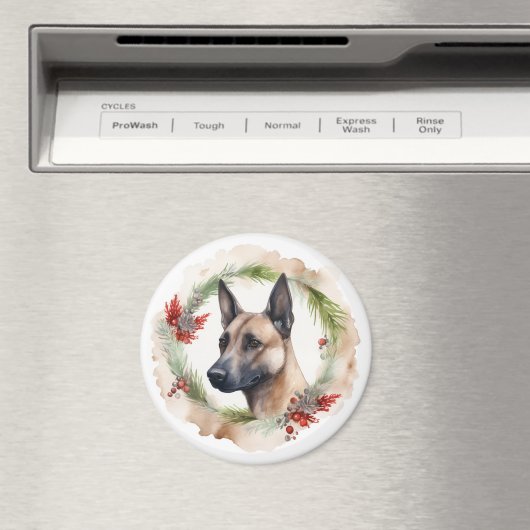 Belgisch Malinoi Weihnachtsschrei Festlicher Papi Magnet (In Situ (Geschirrspüler))