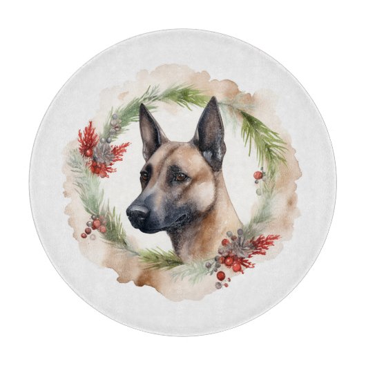Belgisch Malinoi Weihnachtsschrei Festlicher Papi Schneidebrett (Vorderseite)