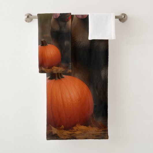 Belgisch Malinoi Welpe Autumn Delight Pumpkin Badhandtuch Set (Insitu)