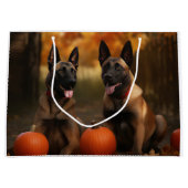 Belgisch Malinoi Welpe Autumn Delight Pumpkin Große Geschenktüte (Vorderseite)