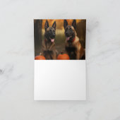 Belgisch Malinoi Welpe Autumn Delight Pumpkin Karte (Innenseite)