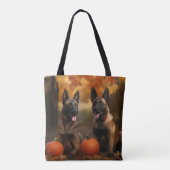 Belgisch Malinoi Welpe Autumn Delight Pumpkin Tasche (Rückseite)