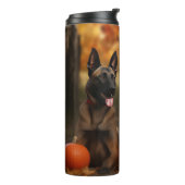 Belgisch Malinoi Welpe Autumn Delight Pumpkin Thermosbecher (Nach links gedreht)