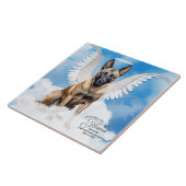 Belgisch Malinois Angel Personalisiert Pet Memoria Fliese (Seite)