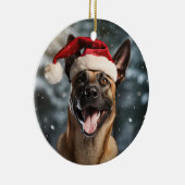 Belgisch Malinois Christmas Keepake Keramik Ornament (Rechts)
